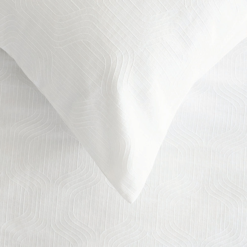 Ogee Jacquard White European Pillowcase