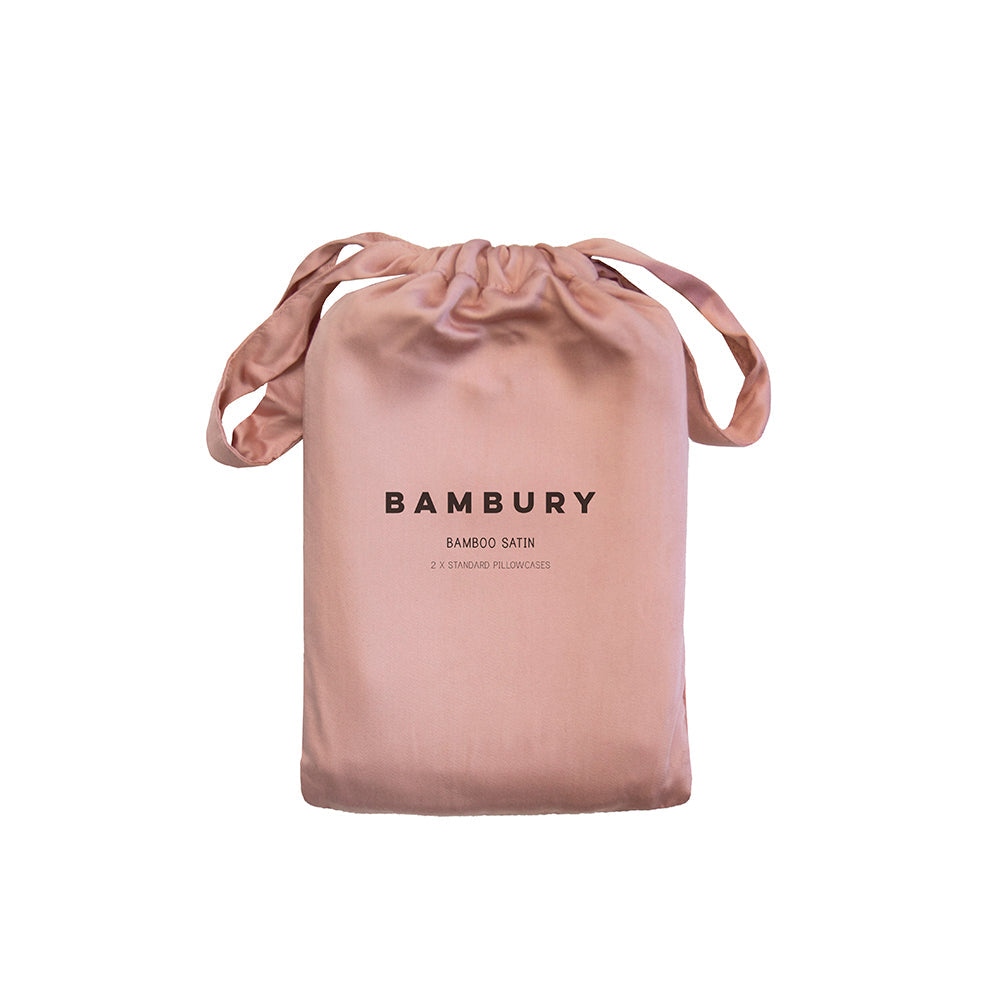 Bambury Bamboo Satin Pillowcases - Rose Pink