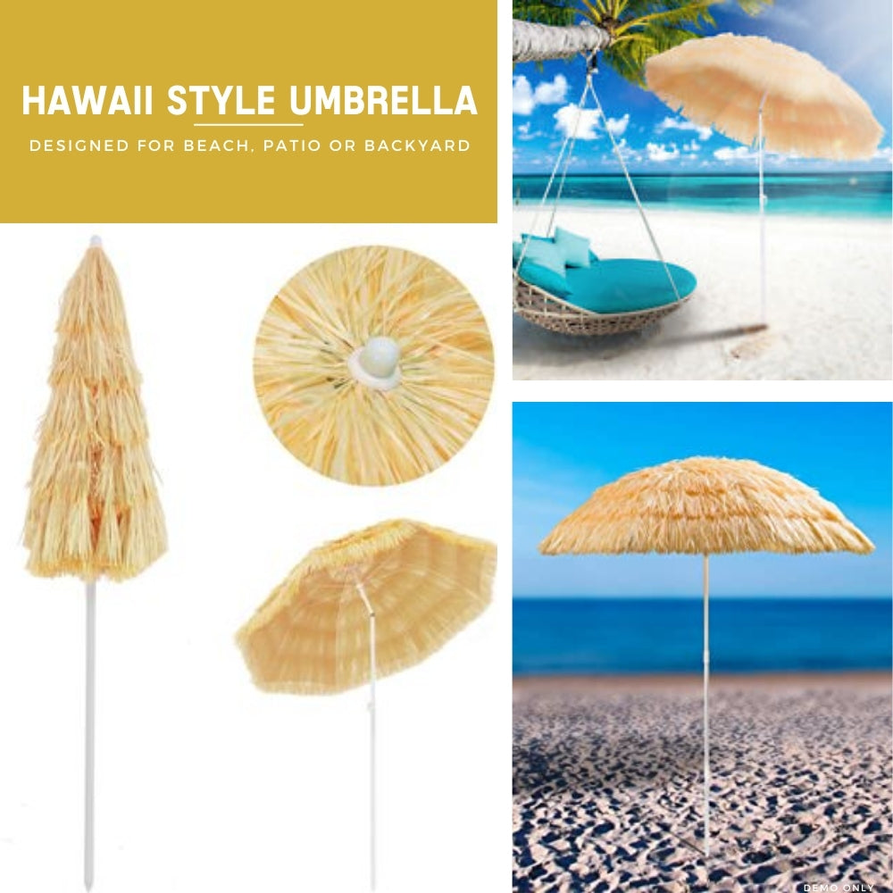 Beach Parasol Natural 180 cm Hawaii Style