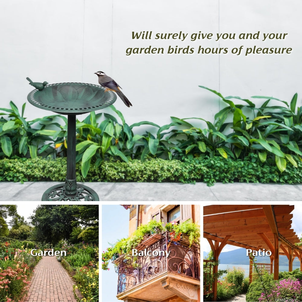 Bird Bath with Decorative Bird