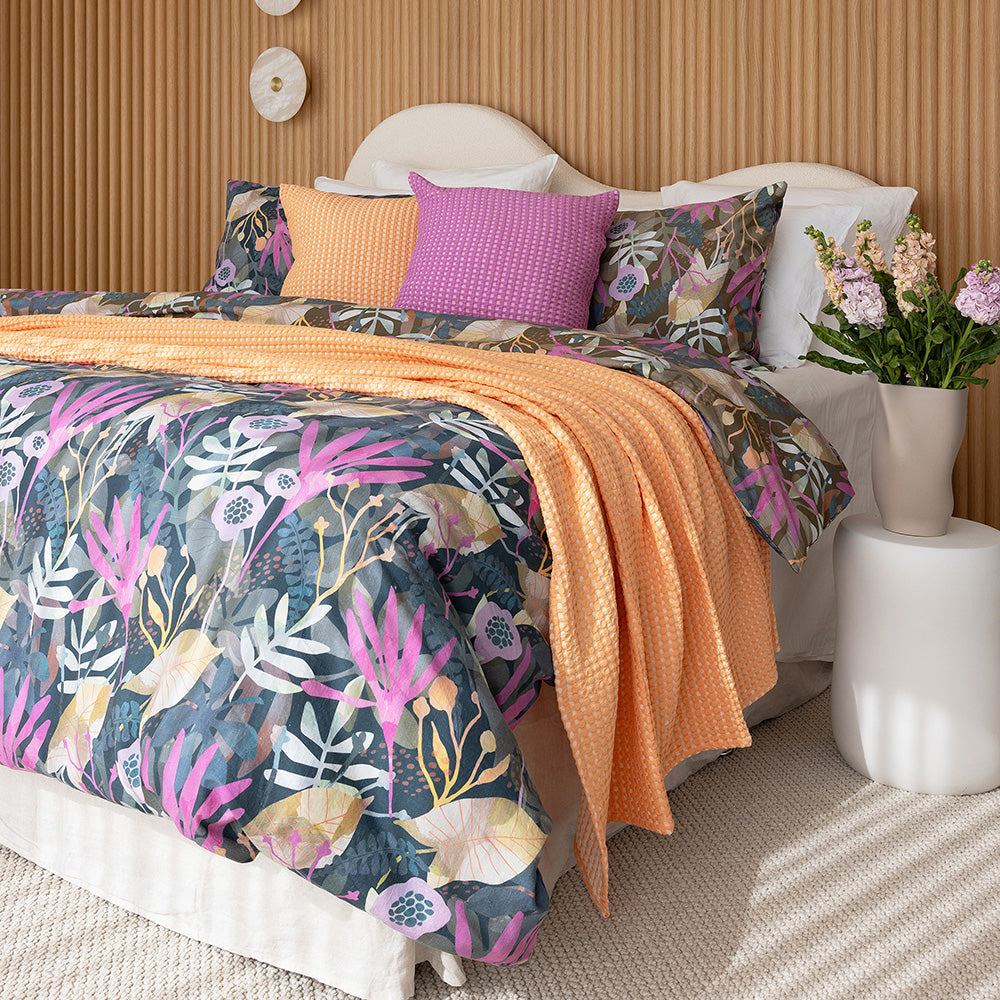 Bambury Dora Square Cushion - Peach