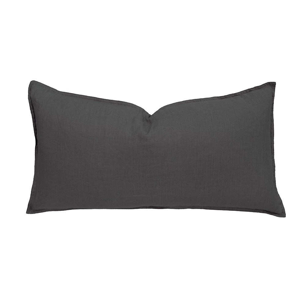 Bambury Linen Rectangle Cushion - Charcoal