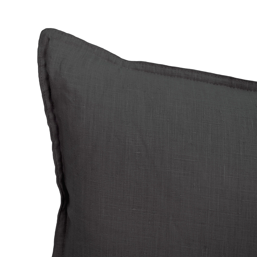 Bambury Linen Rectangle Cushion - Charcoal