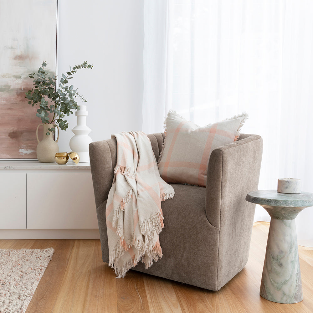 Bambury Stewart Square Cushion - Papaya
