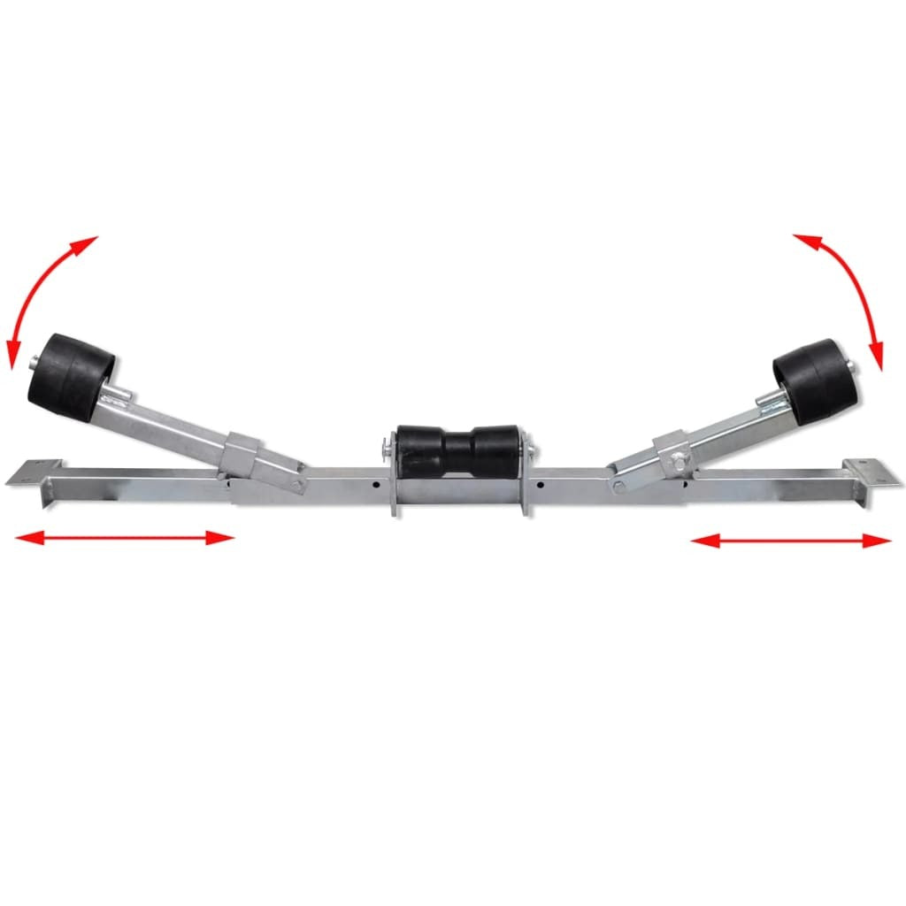 Boat Trailer Bottom Support Bracket Keel Rollers Adjustable 80-124cm Steel