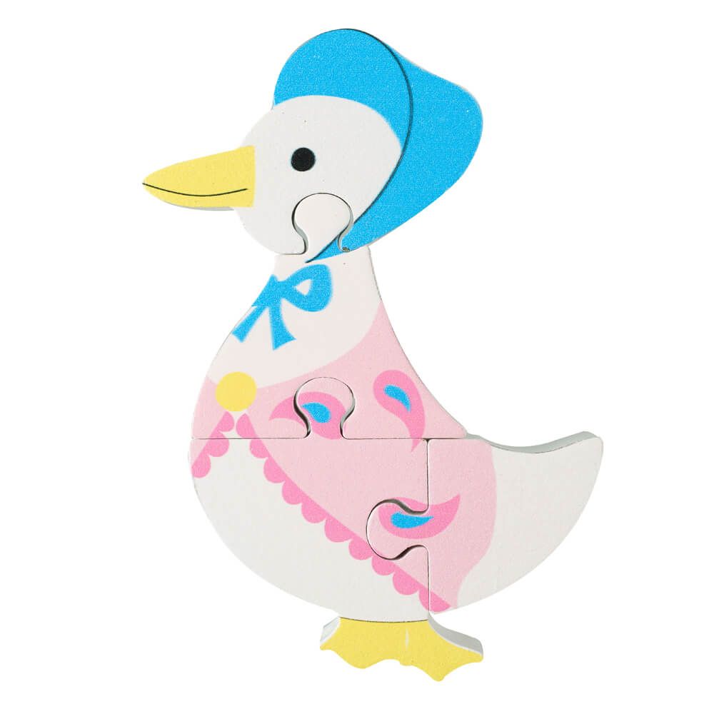 Jemima Puddle-Duck Wooden Mini Puzzle Chunky Colourful Kids Toy for 1+ Year