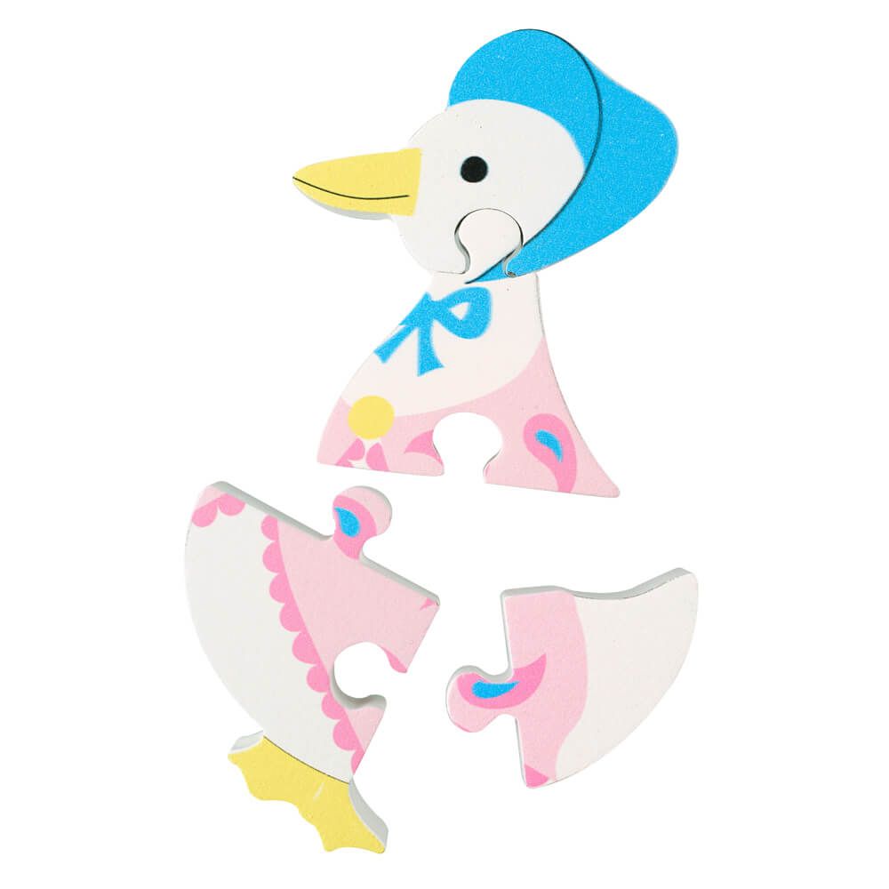 Jemima Puddle-Duck Wooden Mini Puzzle Chunky Colourful Kids Toy for 1+ Year