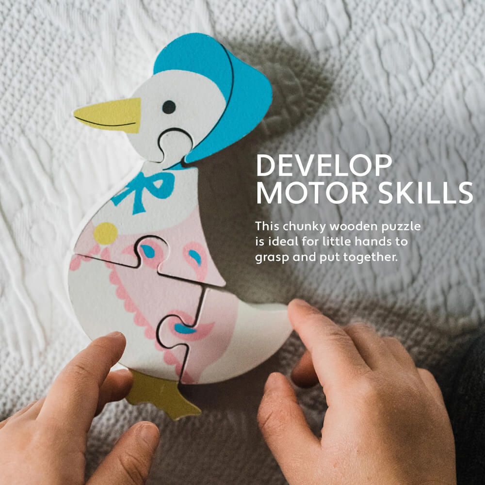 Jemima Puddle-Duck Wooden Mini Puzzle Chunky Colourful Kids Toy for 1+ Year
