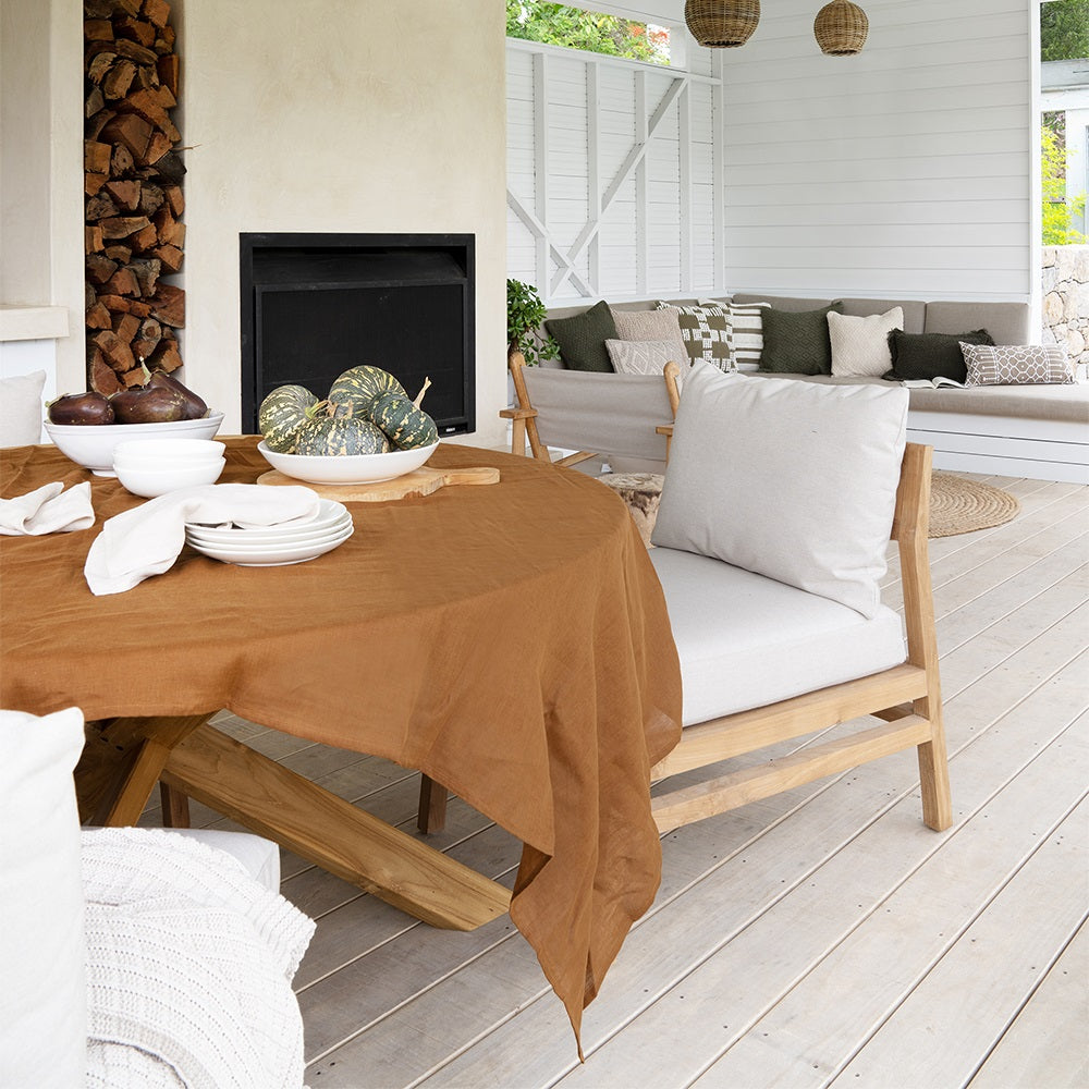 Bambury French Flax Linen Rectangle Tablecloth