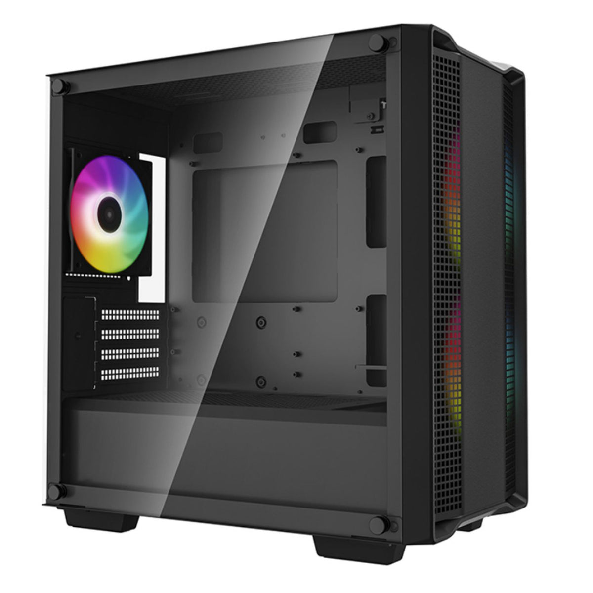 DeepCool CC360 ARGB Micro-ATX Case 3x120mm Pre-Installed ARGB Fans ,Tempered Glass Panel, Front USB3.0×1ã€USB2.0×1ã€Audio×1