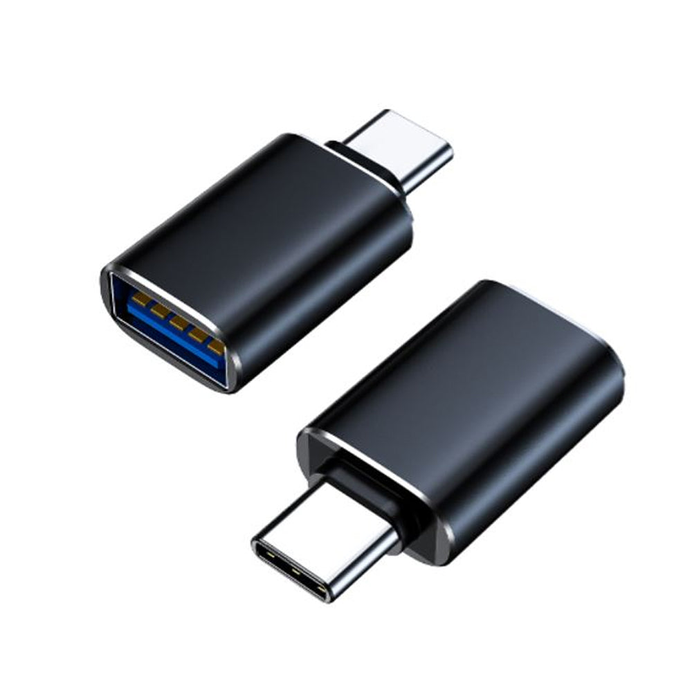 8Ware Black OTG Adapter USB-C Male to USB-A Female Connector for Laptop Computers Wall Chargers and Phone