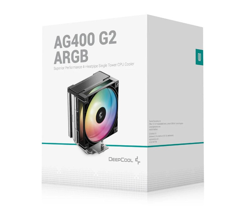 DeepCool AG400 G2 ARGB Superior Performance 4 Heatpipe Single Tower CPU Cooler with 120mm ARGB PWM Fan Second Generation