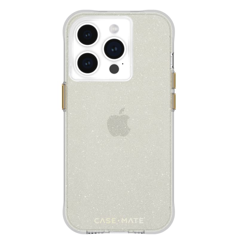 Case-Mate Sheer Crystal Case for iPhone 15 &14 – Clear & Gold