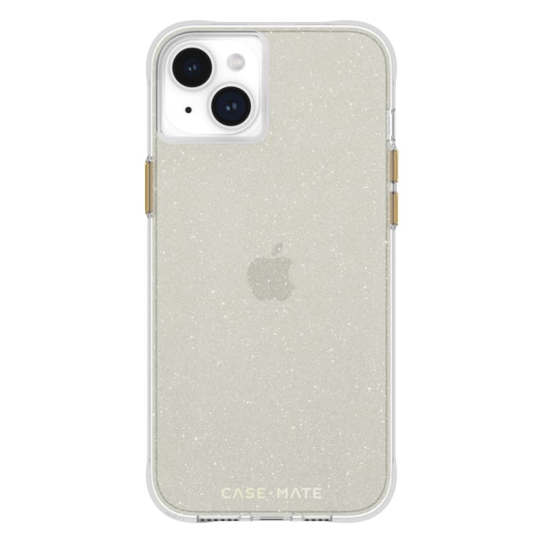 Case-Mate Sheer Crystal Case for iPhone 15 &14 – Clear & Gold