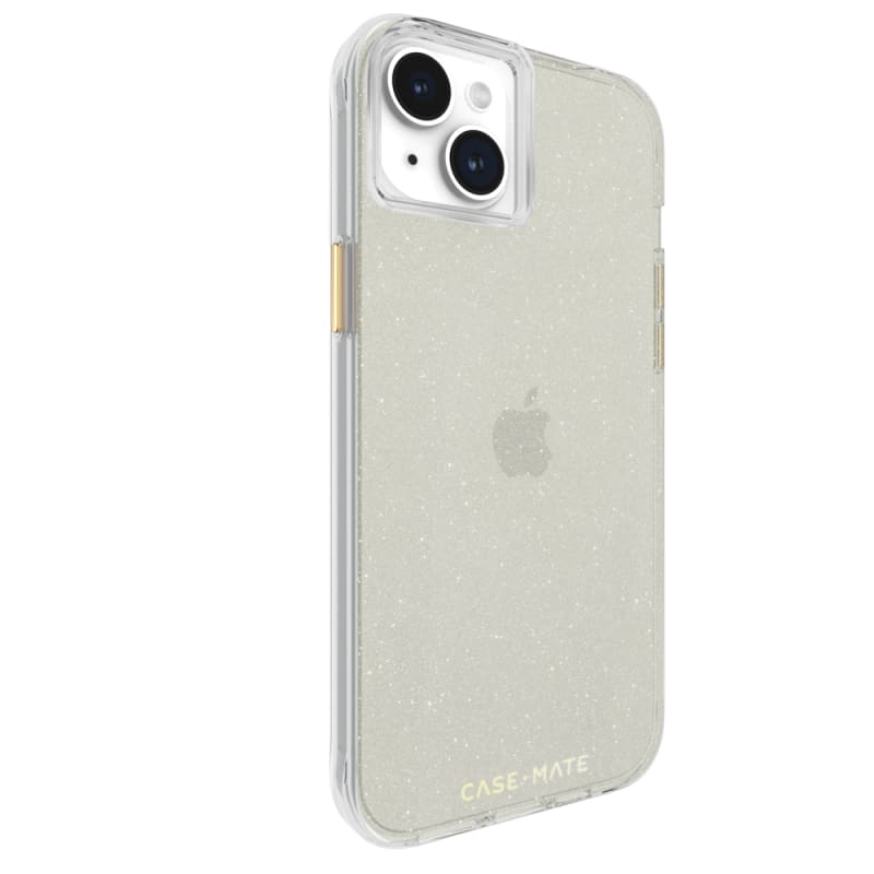 Case-Mate Sheer Crystal Case for iPhone 15 &14 – Clear & Gold