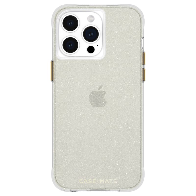 Case-Mate Sheer Crystal Case for iPhone 15 &14 – Clear & Gold