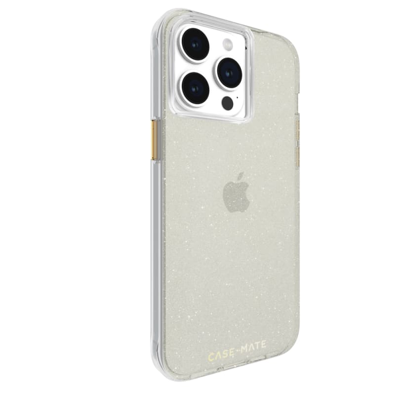Case-Mate Sheer Crystal Case for iPhone 15 &14 – Clear & Gold