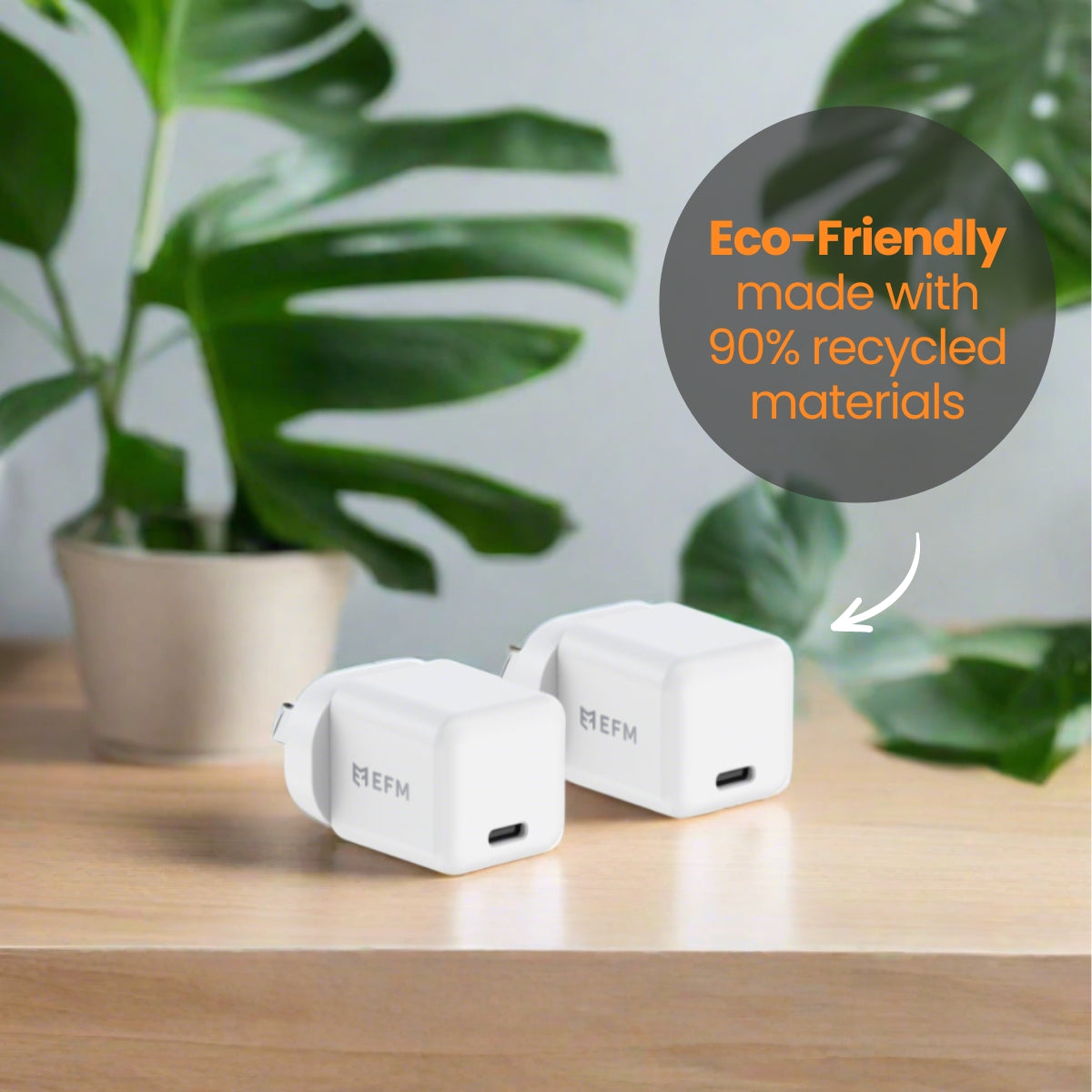 EFM ECO 20W Wall ChargerWith Power Delivery and PPS Technology - White
