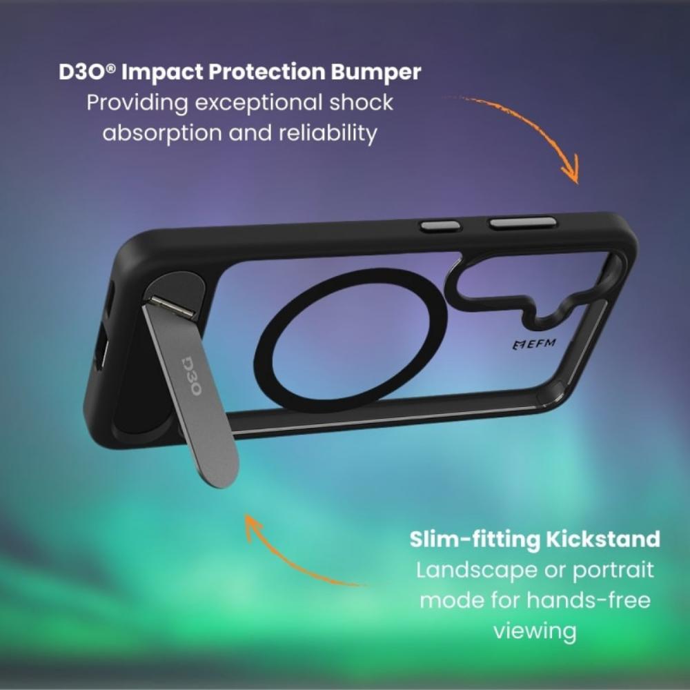 EFM Alta Case with D3O BIO For Samsung Galaxy S25 Ultra - Black/ Clear
