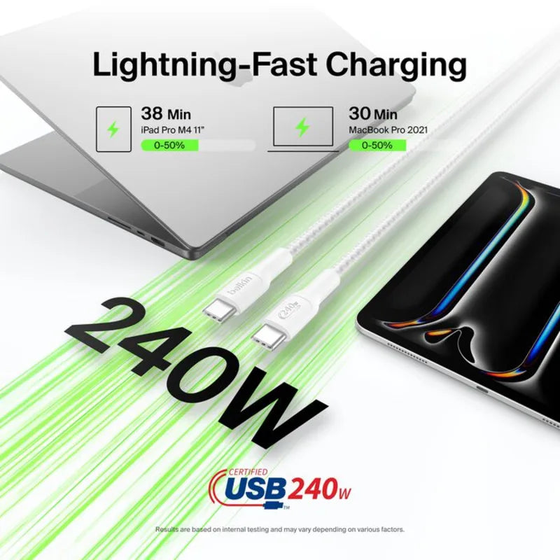 Belkin Boost Charge Pro USB-C to C 240W - 1m Braided Cable