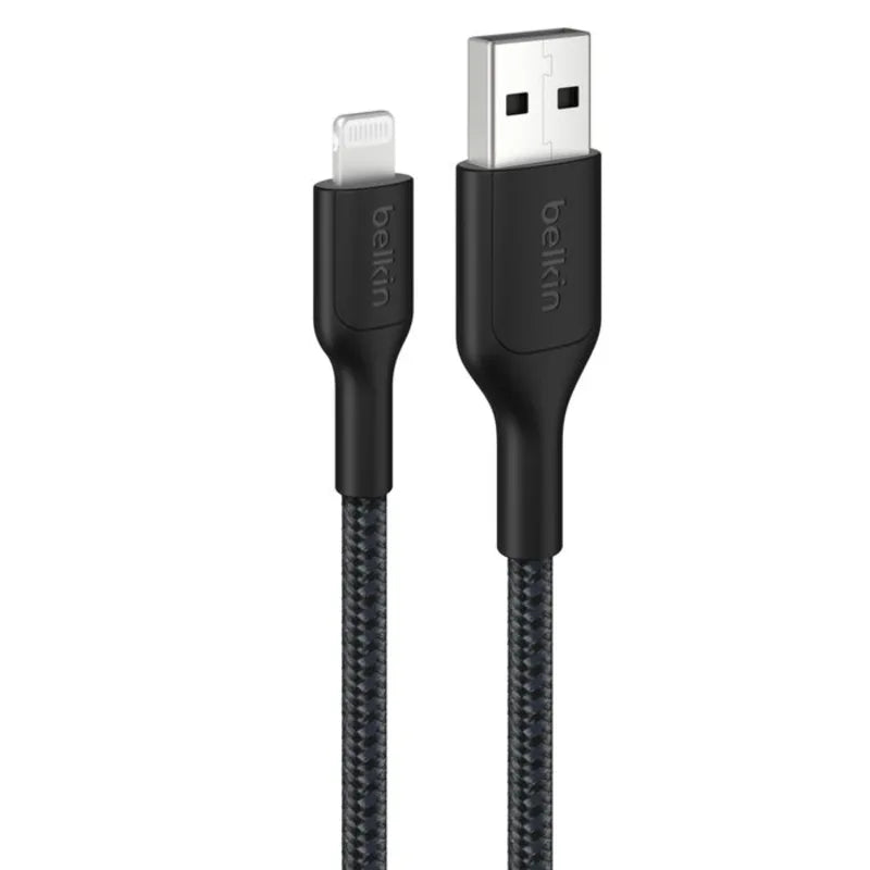 Belkin BoostCharge Braided USB-A Cable with Lightning Connector 2m - Black