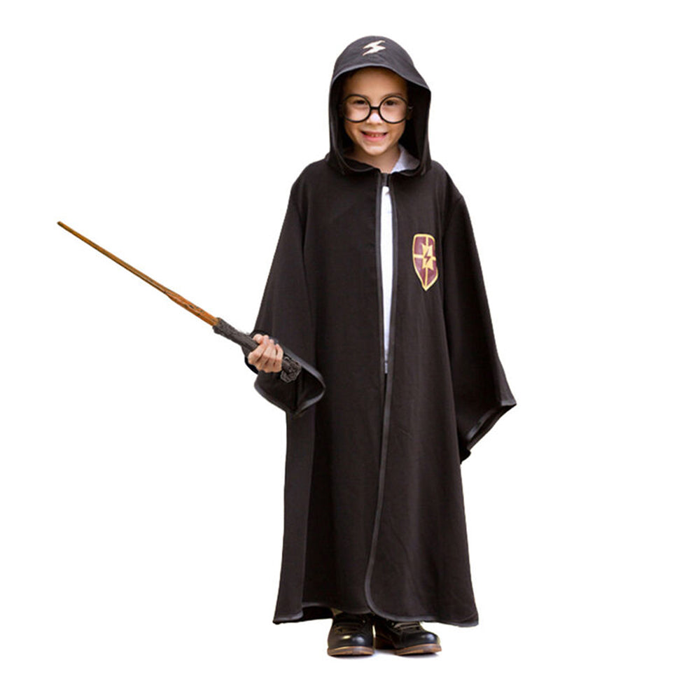 Great Pretenders Wizard Cape and Wand Set Kids Dress Up Roleplay 3+ Years Black