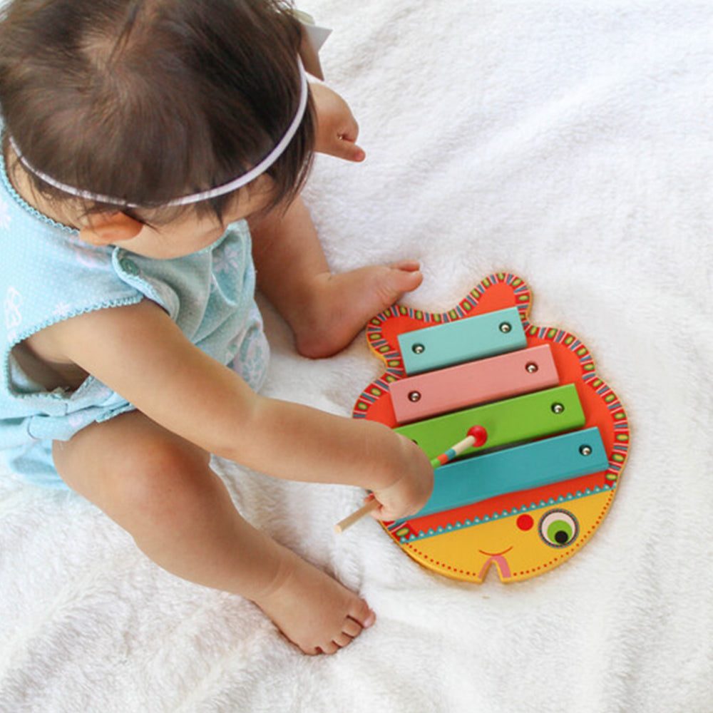 Djeco Animambo Xylophone Fish Shaped Wooden Musical Toy 4 Keys 18 Months+