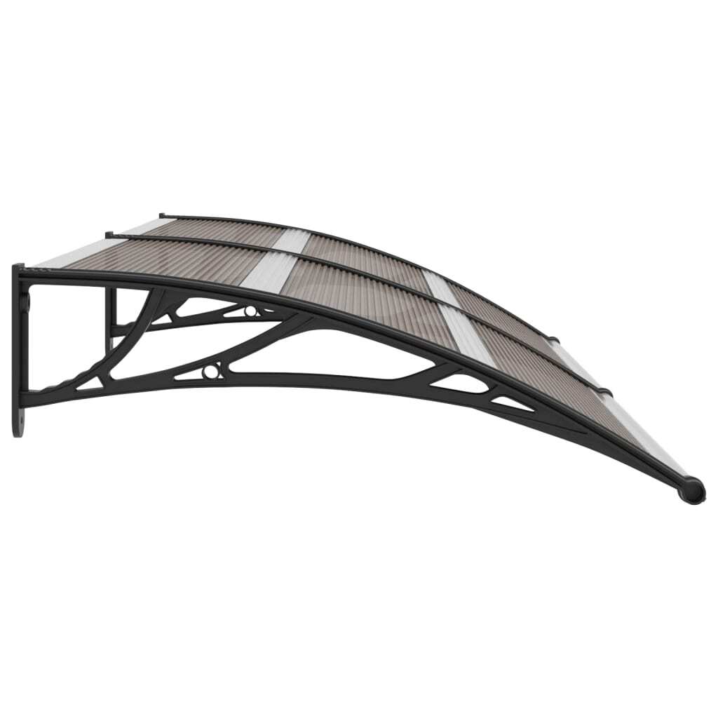 Door Canopy Polycarbonate Rain Cover Awning 200x100cm Weatherproof Black
