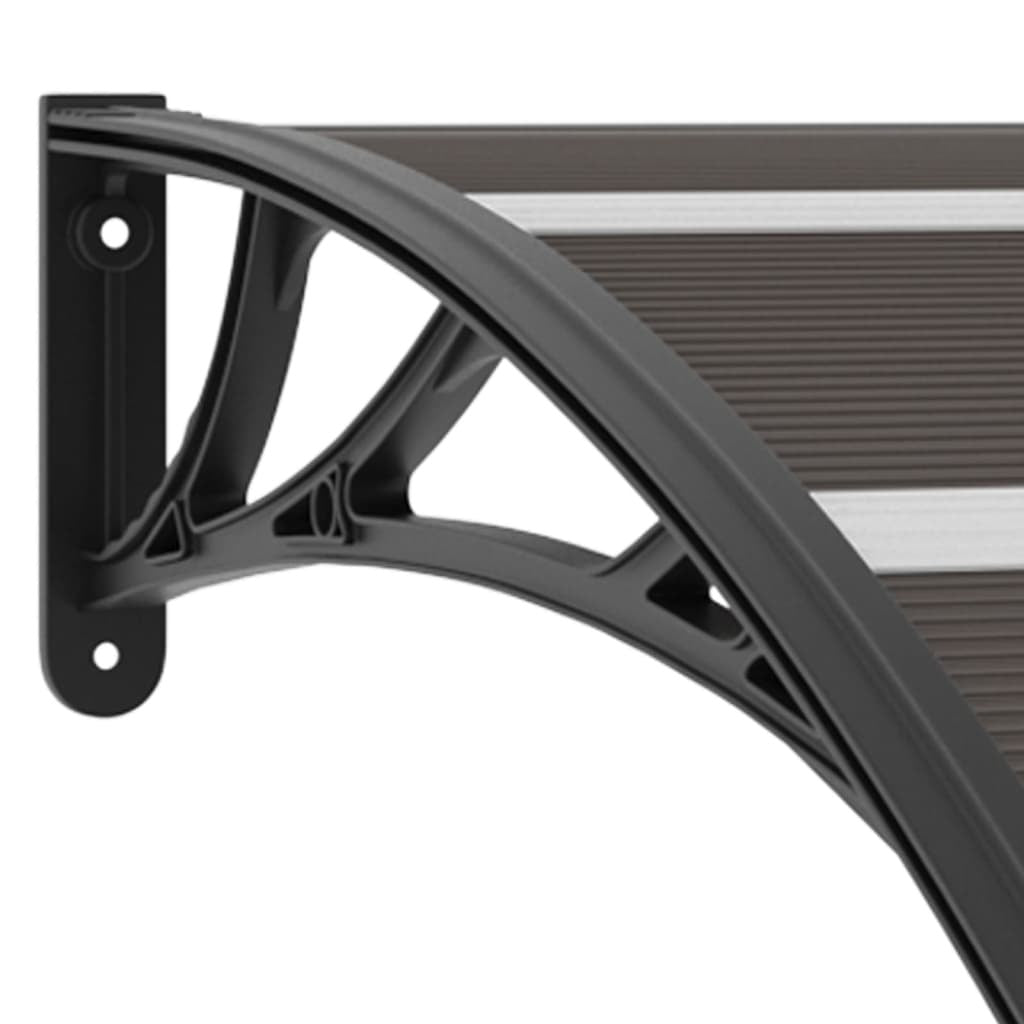 Door Canopy Polycarbonate Rain Cover Awning 200x100cm Weatherproof Black