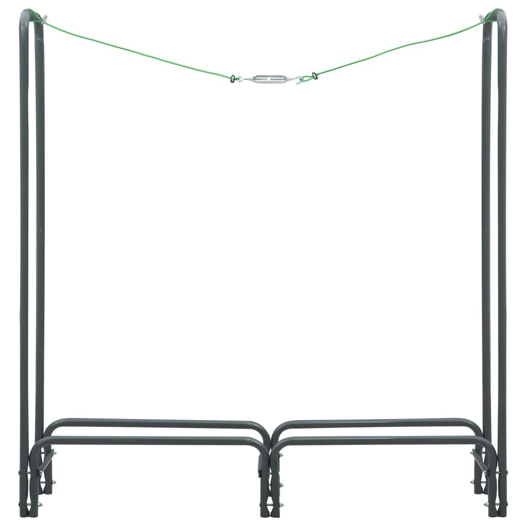 Firewood Rack Steel Log Storage Holder Fireplace 120x35x120cm Anthracite