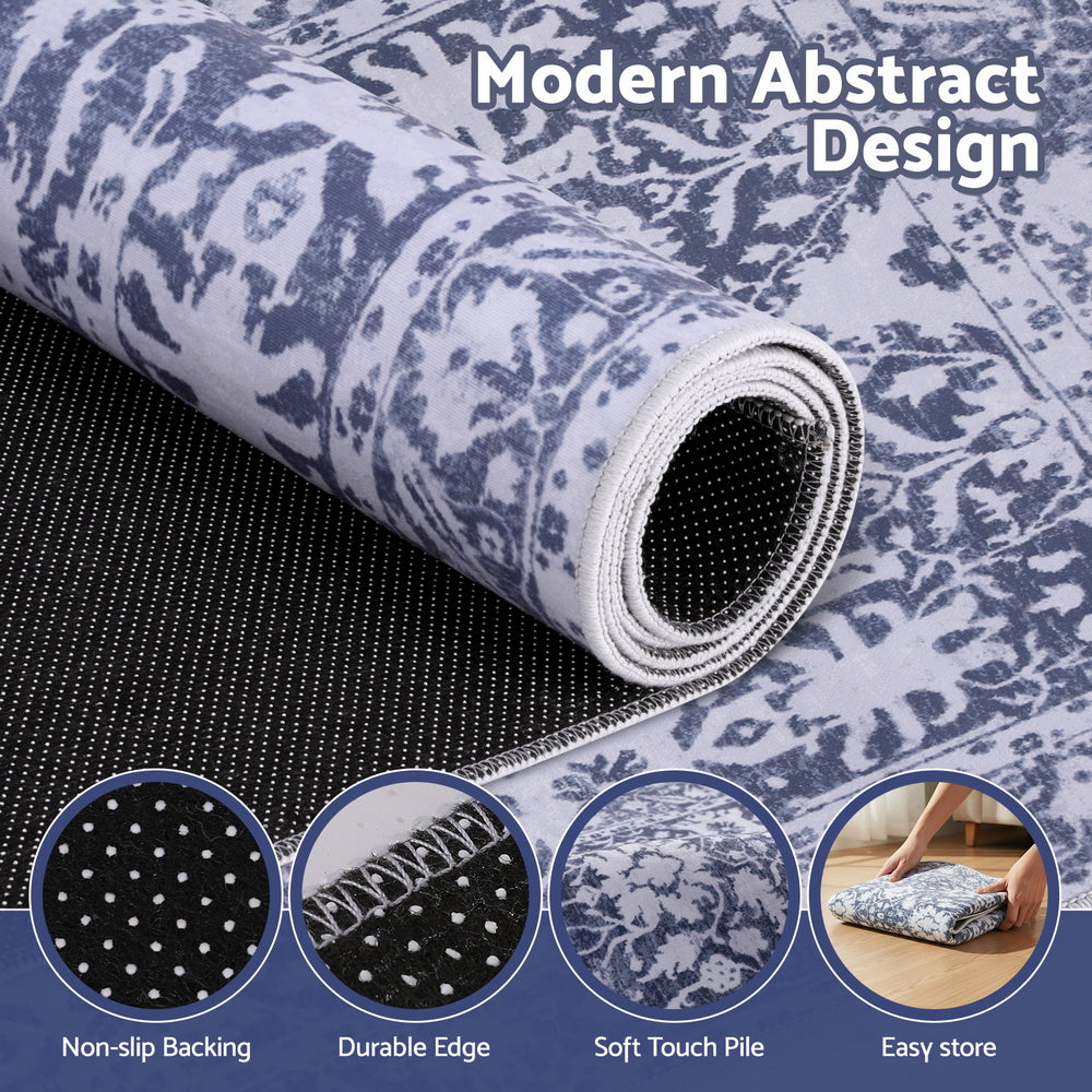 Artiss Floor Rug 120x170cm Soft Velvet Washable Modern Area Rug Floor Carpet Mat