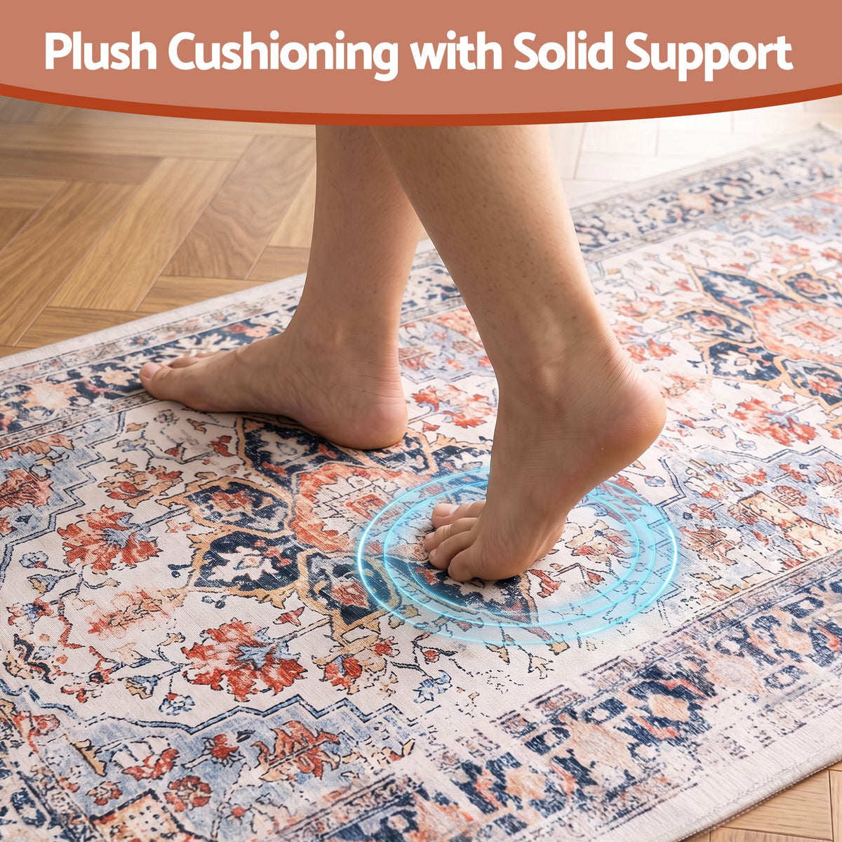 Artiss 60x300cm Runner Rug Living Room Water-Repellent Non-Shedding Blue