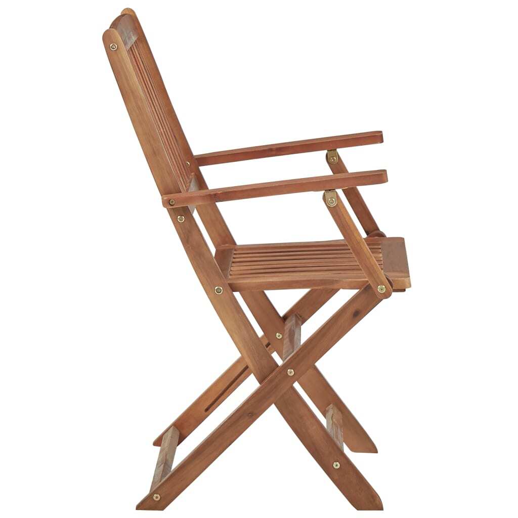 Folding Outdoor Chairs 4 pcs Solid Acacia Wood Weather-Resistant Patio