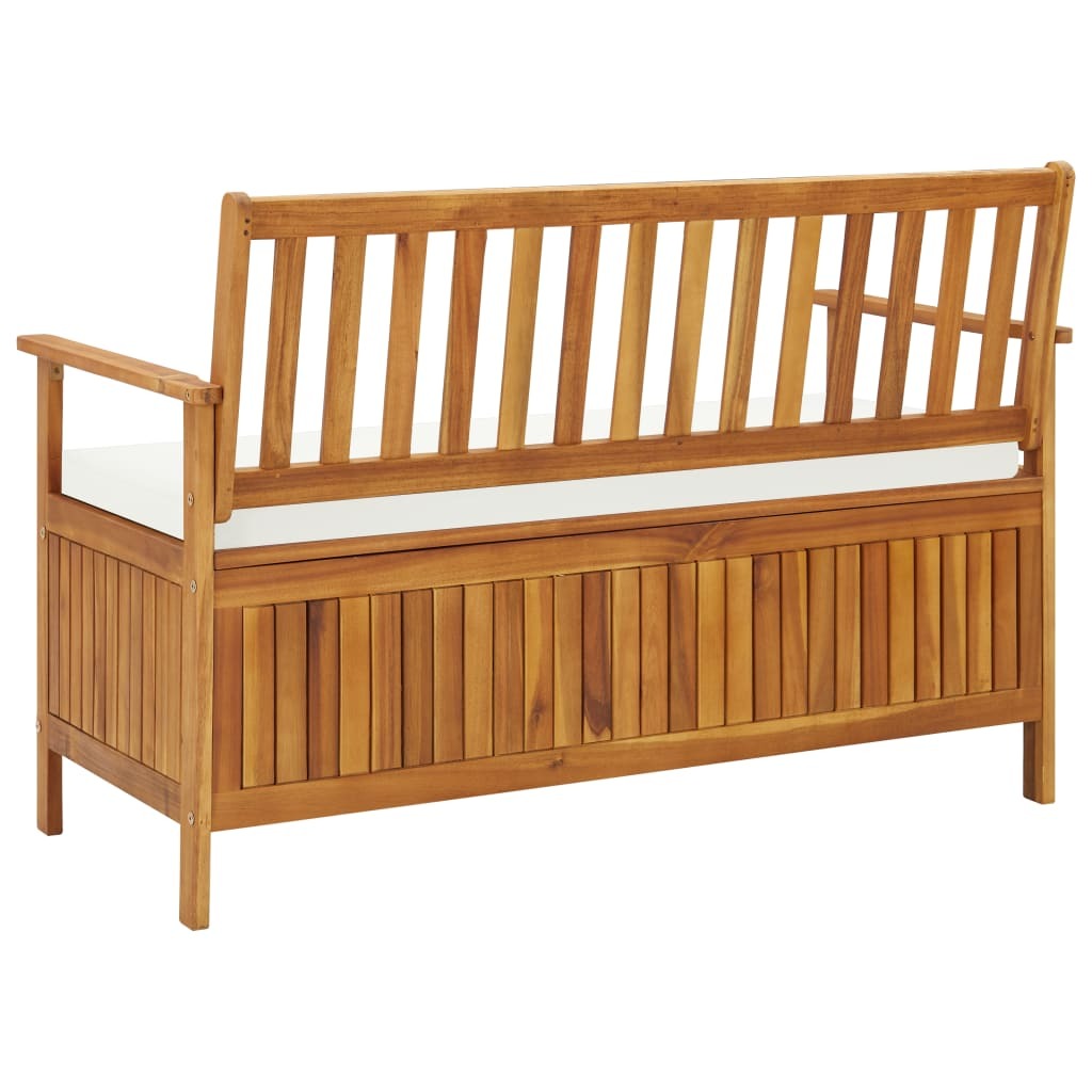 Garden Storage Bench Solid Acacia Wood Outdoor Seat Box Deck Storage Natural