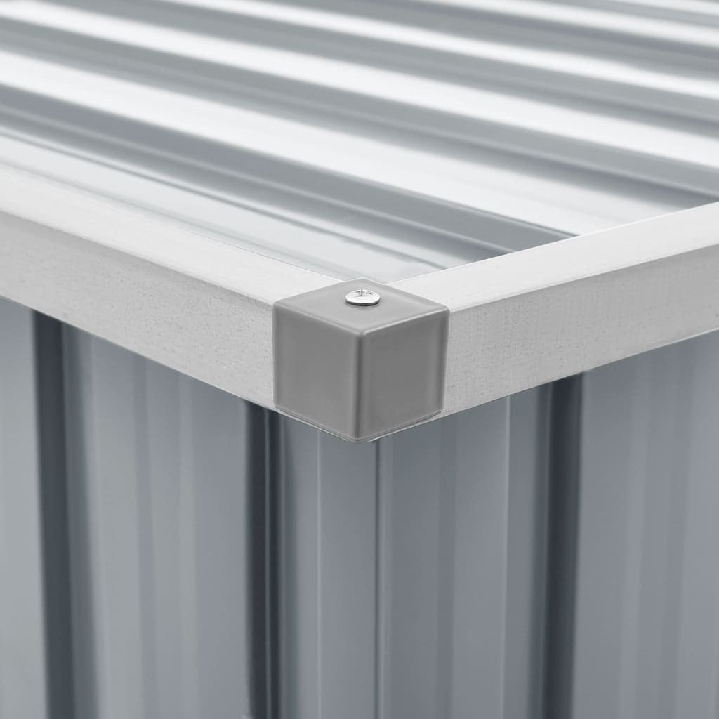 Garden Storage Box Galvanised Steel Outdoor Chest 129x67x65cm Grey
