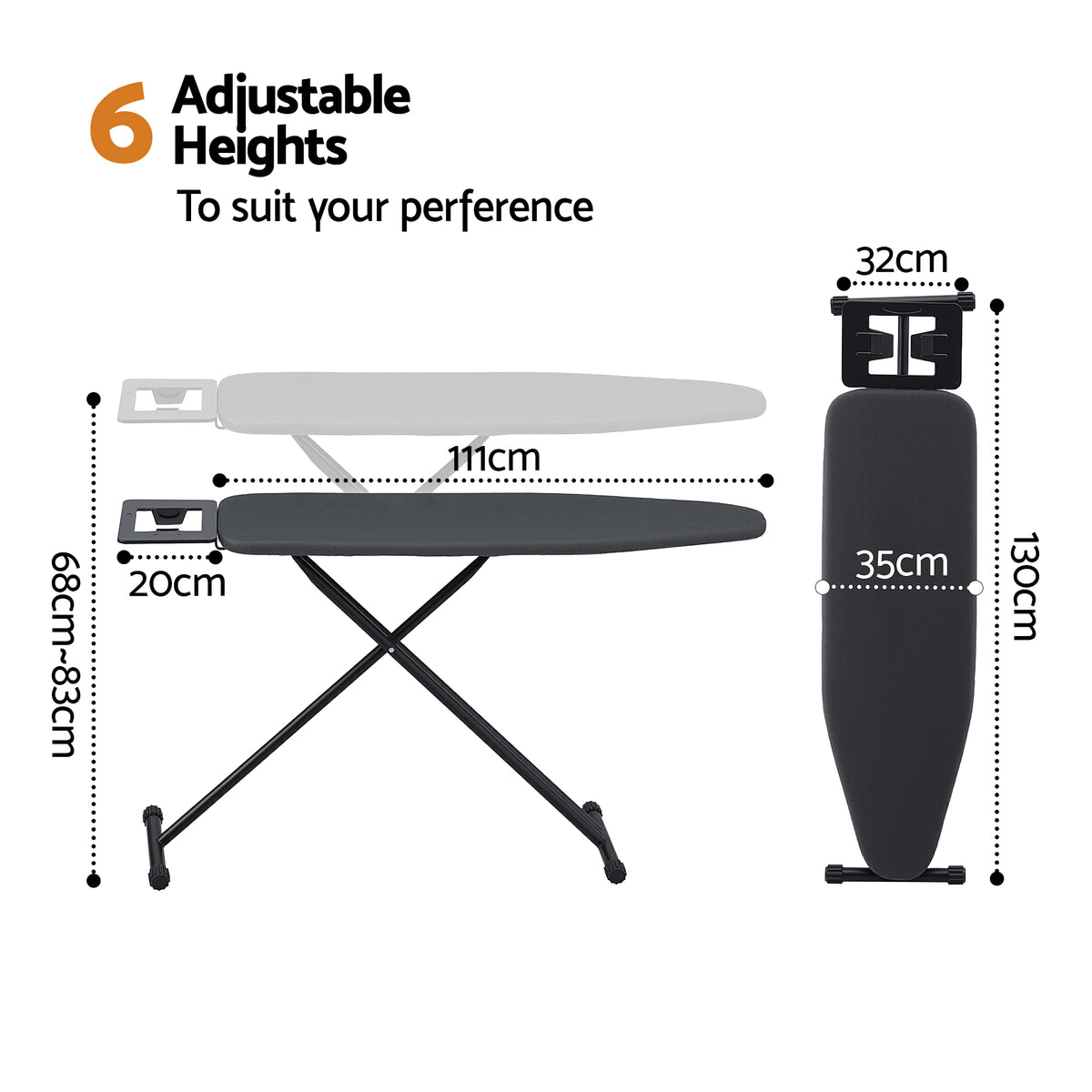 Artiss Ironing Board with Iron Rest with 3 Layers Extra Thick Cover Easy Storage