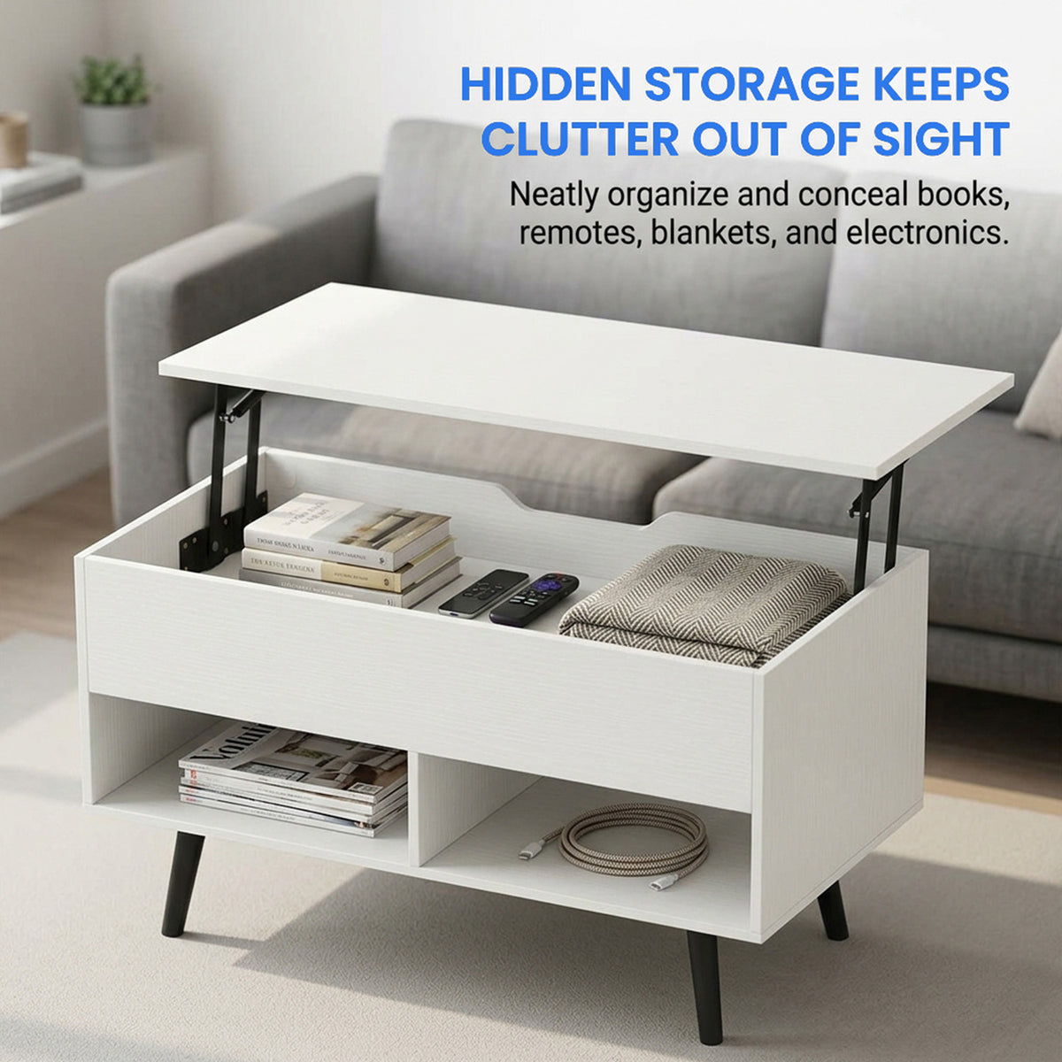 Lift Top Coffee Table with Hidden Storage Living Room Office Furniture
