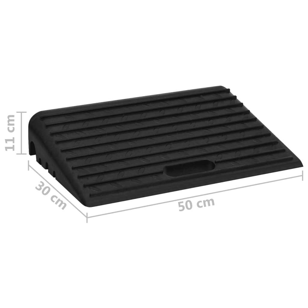 Kerb Ramps 2 pcs Rubber Non-Slip Heavy Duty 50x30x11cm Driveway Black