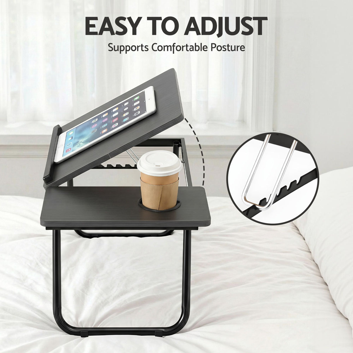 Artiss Laptop Desk Bed Table Foldable Portable Adjustable Black