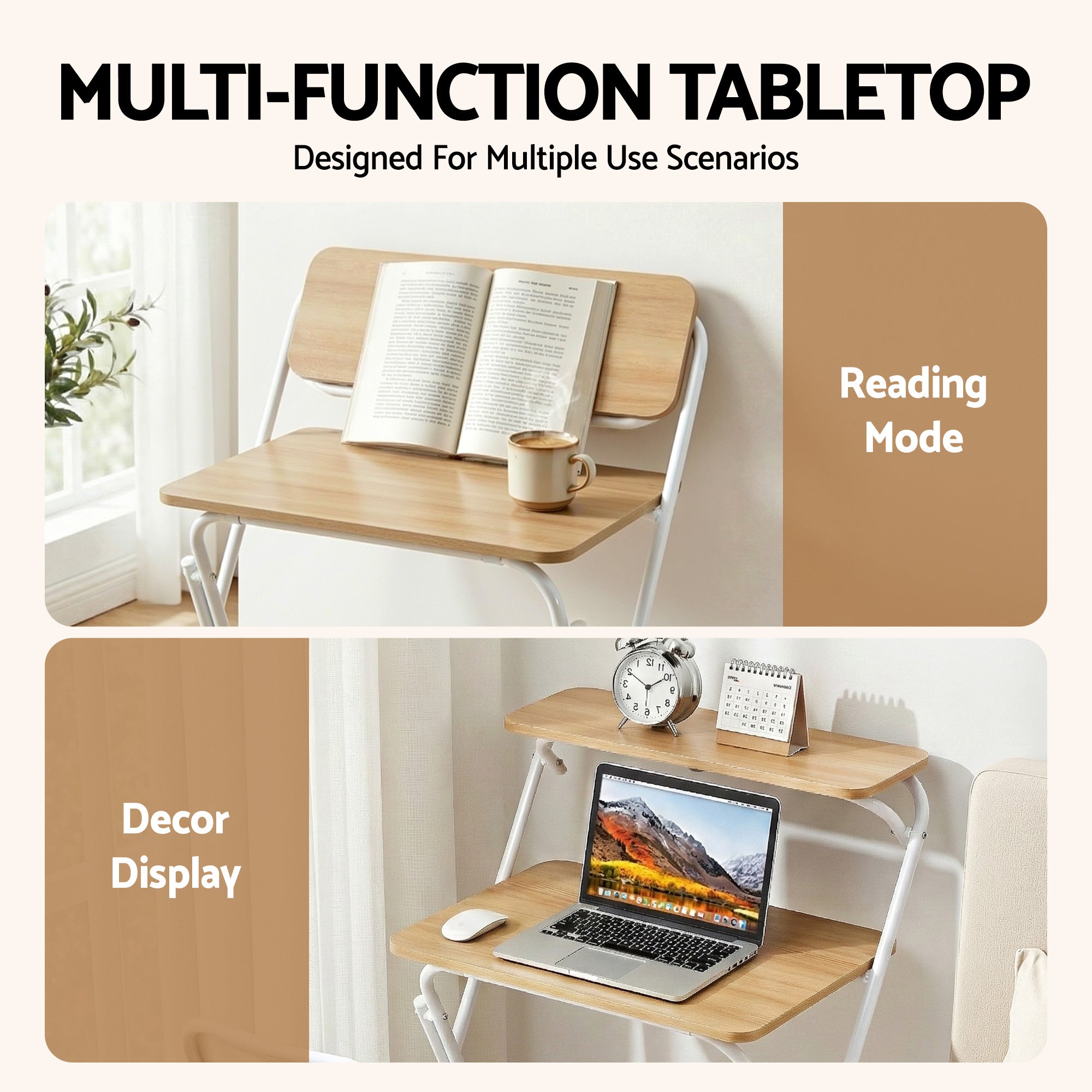 Artiss Laptop Desk Foldable Study Desk Home Office Oak