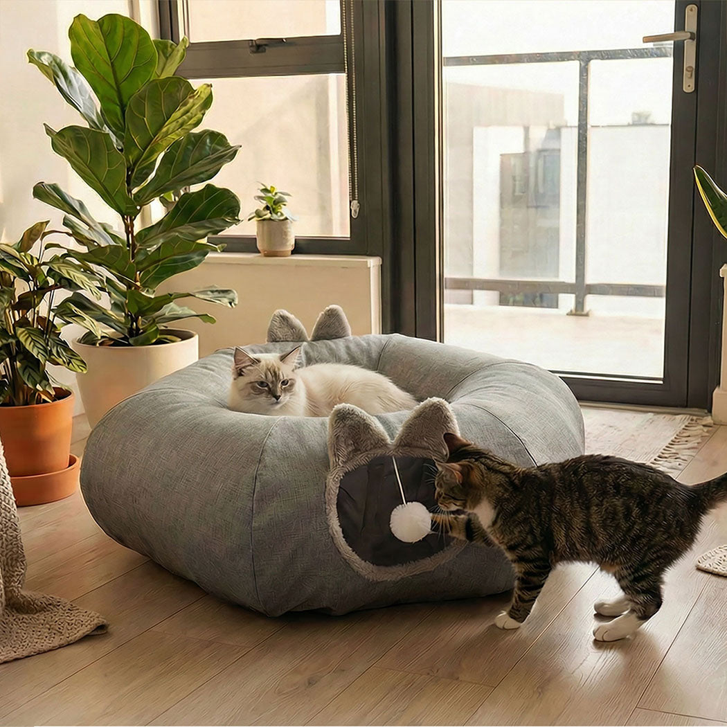 Pawz Large Cat Tunnel Bed Multi-Functional Toy Interactive Pet Playhouse Indoor-2065254293480542214