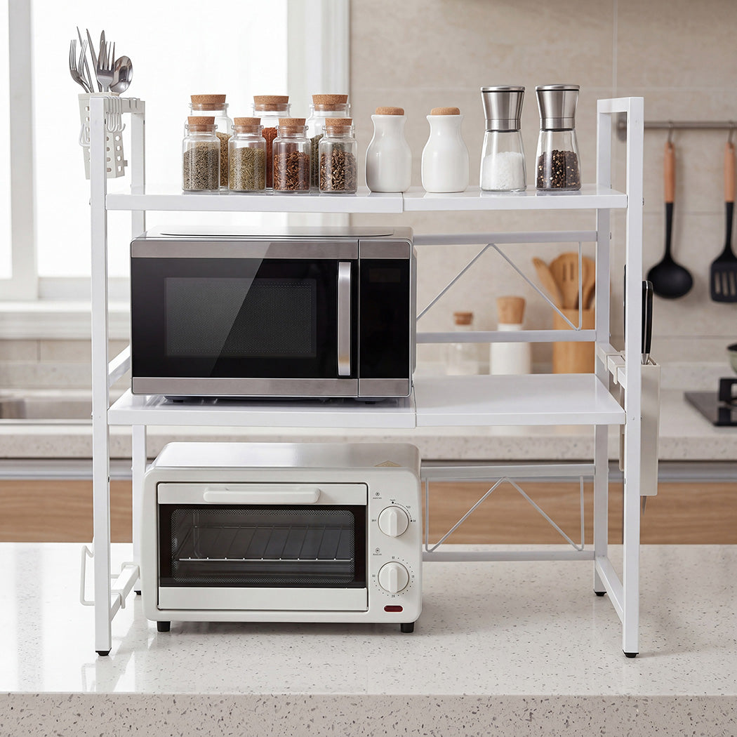 Toque Microwave Shelf 3 Tier Adjustable Oven Storage Rack Stand Holder Kitchen-2061251871296851974