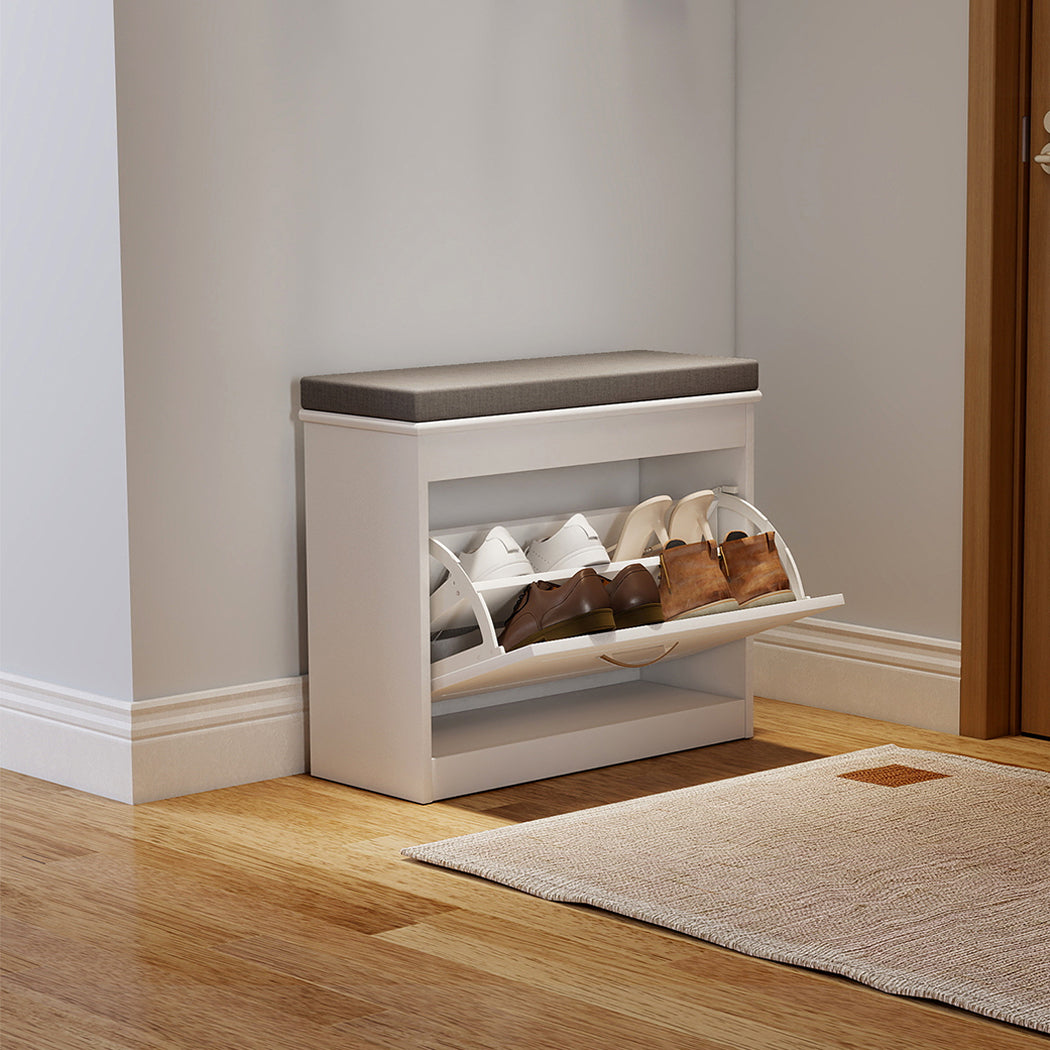 Levede 60cm Shoe Rack Storage Cabinet Bench Cosy Padded Seat Organiser Cupboard-2050056773980786694