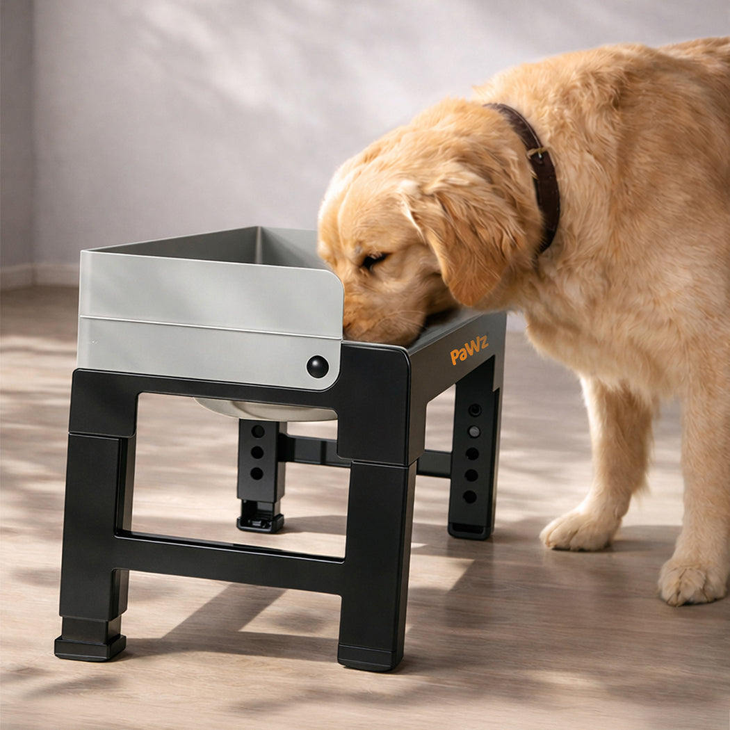 Pawz Elevated Dog Bowls Pet Feeder 6 Height Adjustable Raised Food Water Large-2050056767110516742