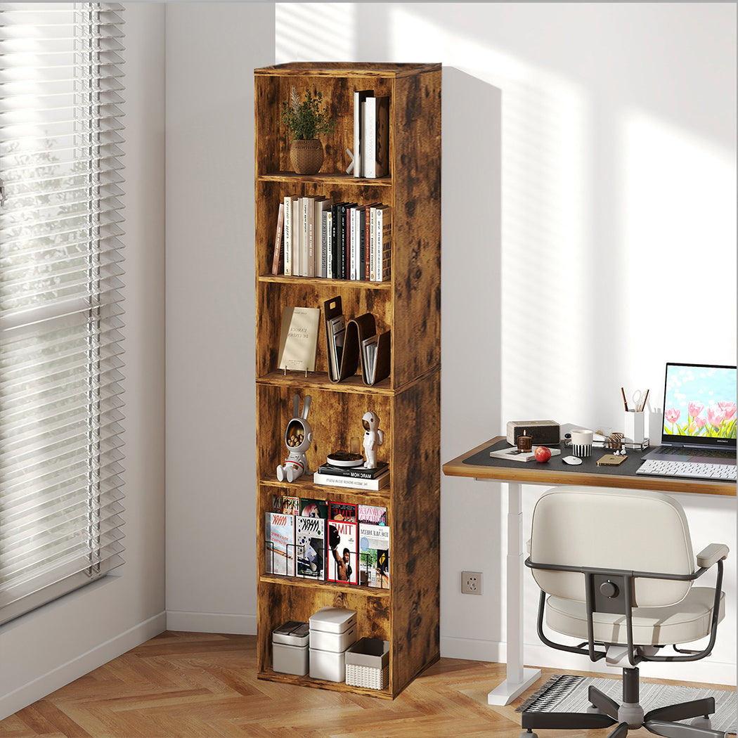Levede BookShelf Storage Shelves 6 Tier Bookcase Display Unit Organizer Cabinet-2050056761150410758