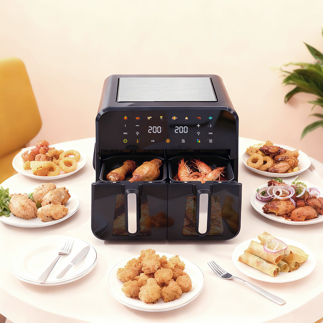Spector 12L Dual Basket Air Fryer Electric Digital Touchscreen Oil Free Family-2065254300665384966