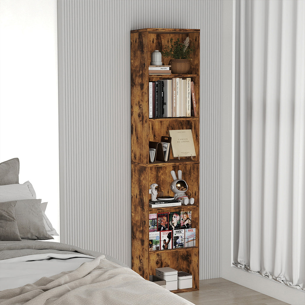 Levede BookShelf Storage Shelves 6 Tier Bookcase Display Unit Organizer Cabinet-2050056761150410760