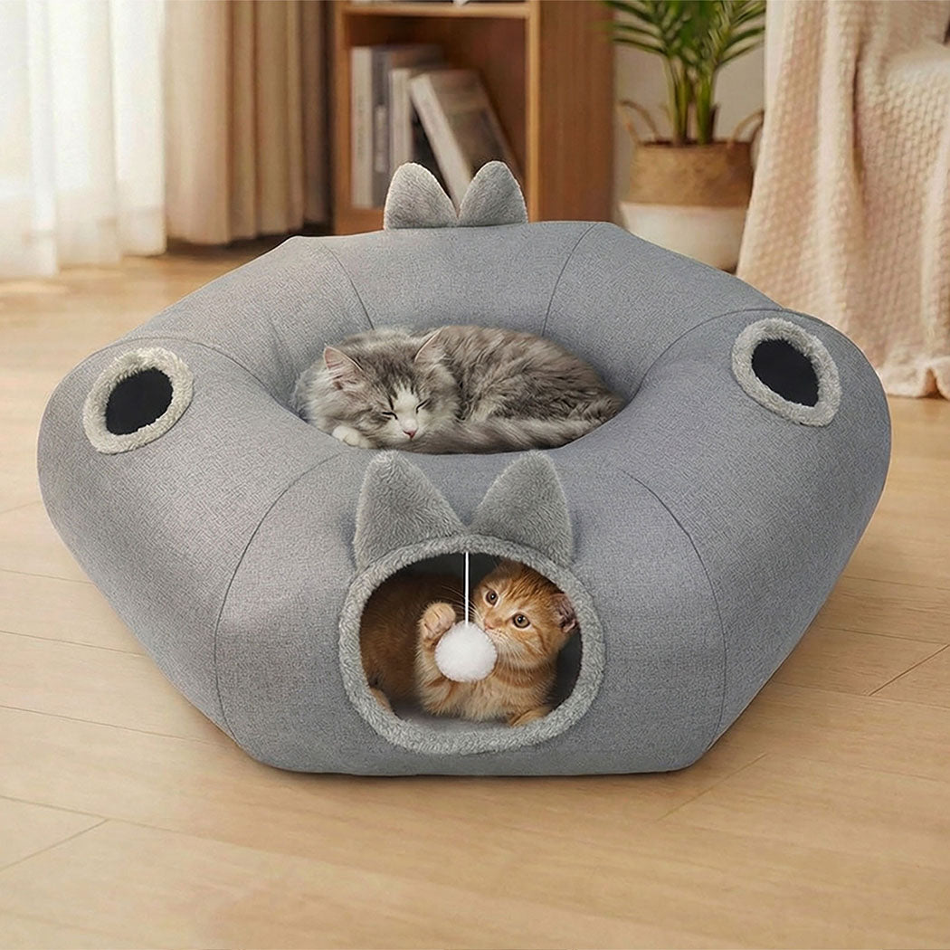 Pawz Large Cat Tunnel Bed Multi-Functional Toy Interactive Pet Playhouse Indoor-2065254293480542215