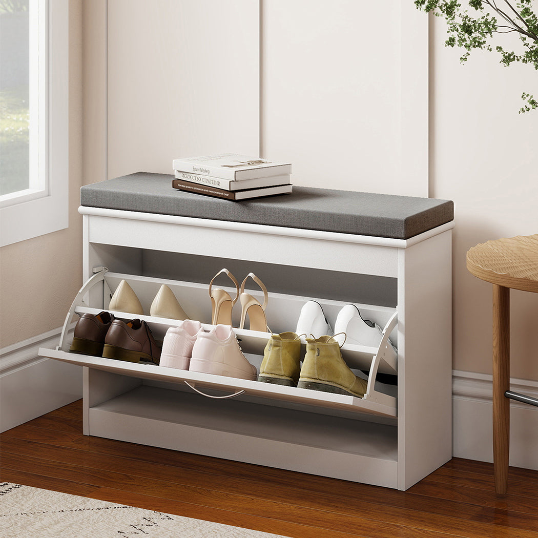 Levede 75cm Shoe Rack Storage Cabinet Bench Cosy Padded Seat Organiser Cupboard-2050056774161141767