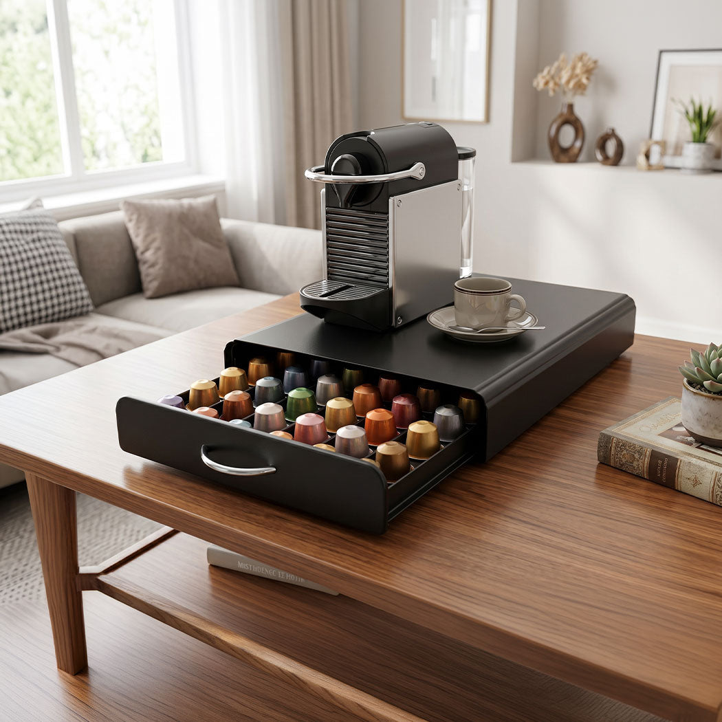 Toque Coffee Pod Drawer Rack Organizer Stand 60 Pods Storage Holder Anti Slip-2061251870076309511